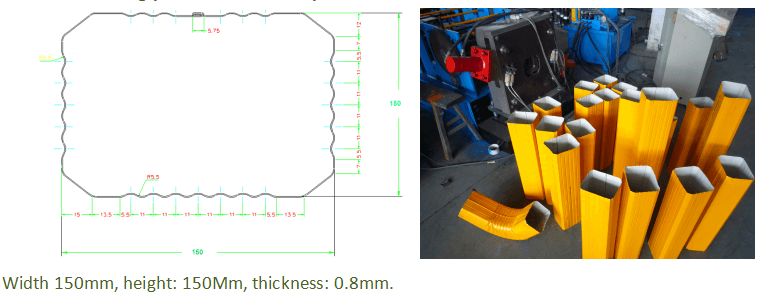 Square downpipe making machine b