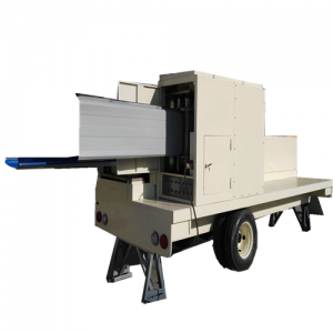 Mobile type with trailer with bending arch span rolling forming machine.