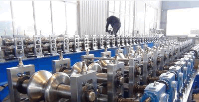 Square downpipe making machine a